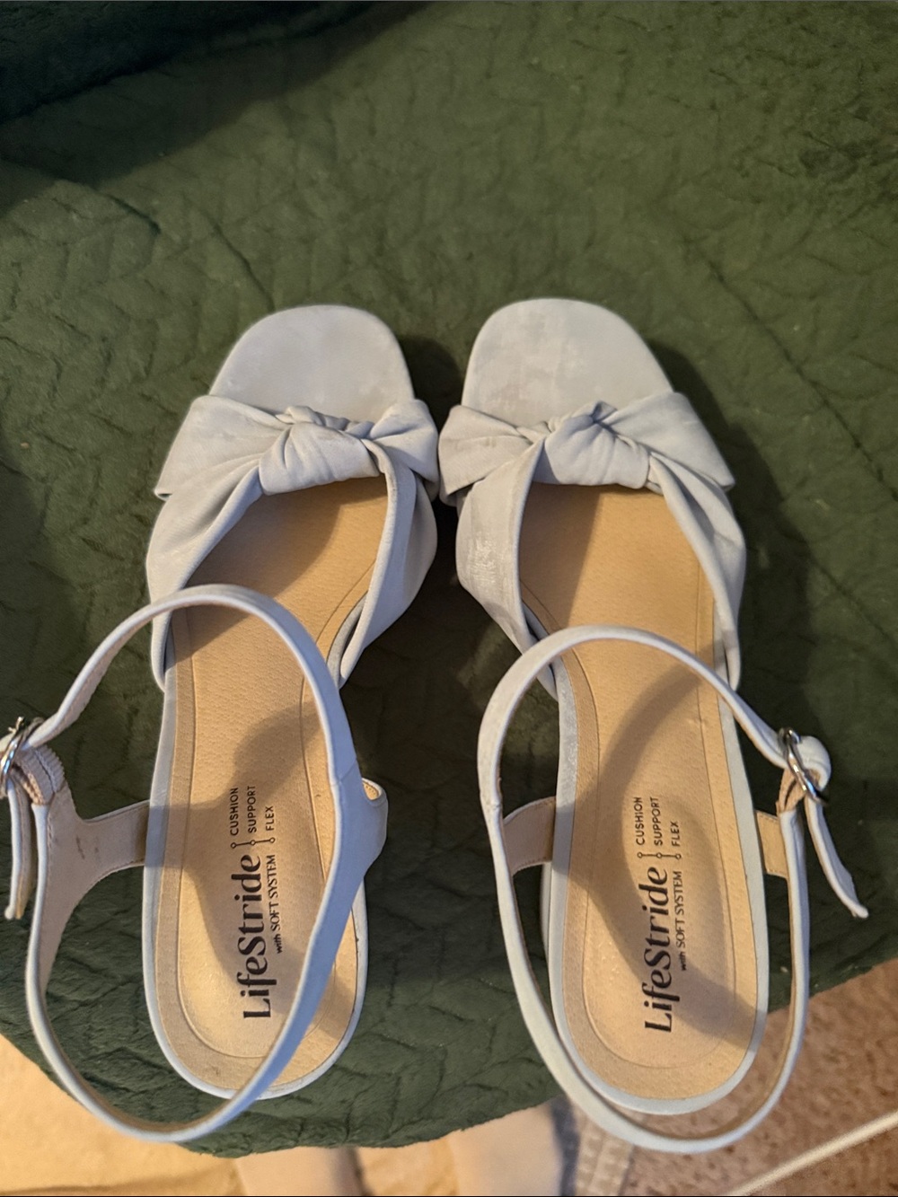 Life Stride Women's Light Blue Knot Strap Slingback Sandals